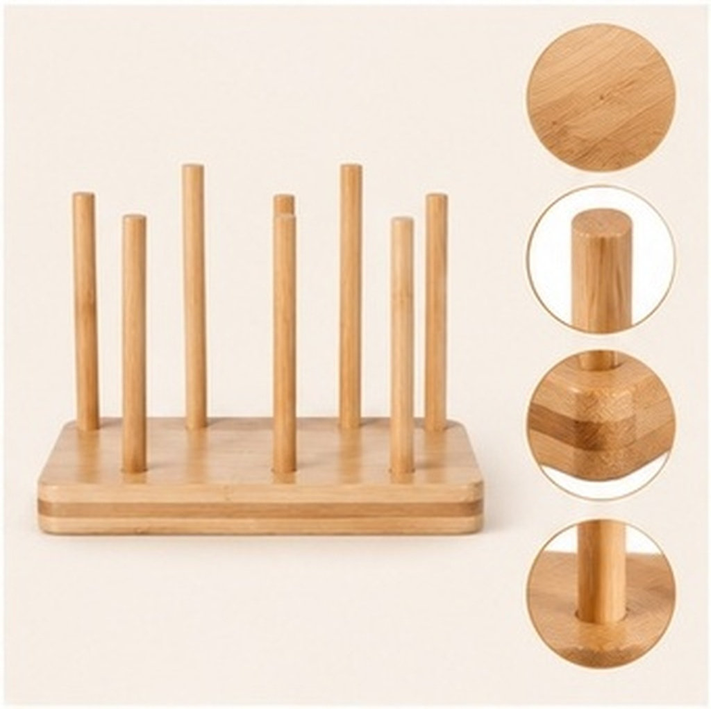 Coffee Tea Shop - 2Pcs Wood Bamboo Paper Cup Rack