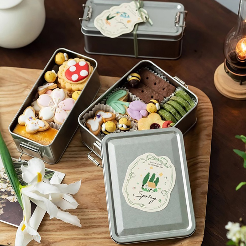 Rectangular Tinplate Cookie Ti - Coffee Tea Chocolate ulasan dan harga