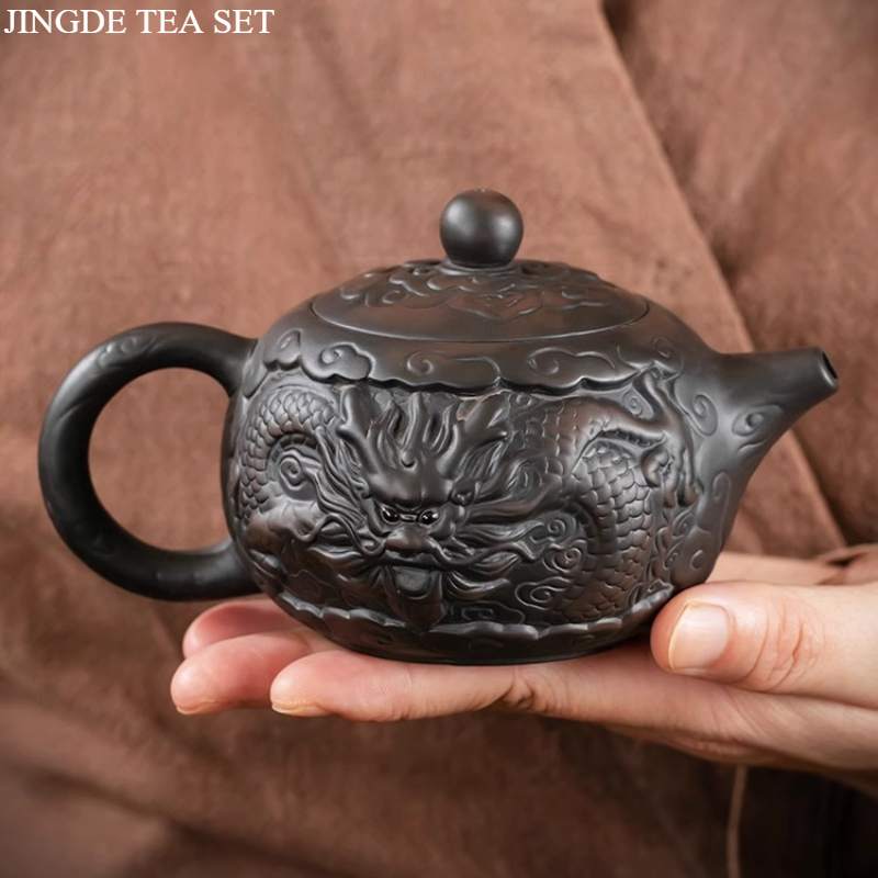Purple Clay Pottery Dragon Rel - Cast Iron Teapot ulasan dan harga