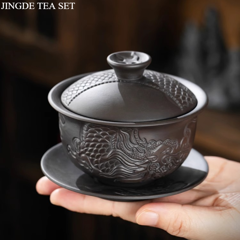Purple Clay Pottery Dragon Rel - Cast Iron Teapot ulasan dan harga