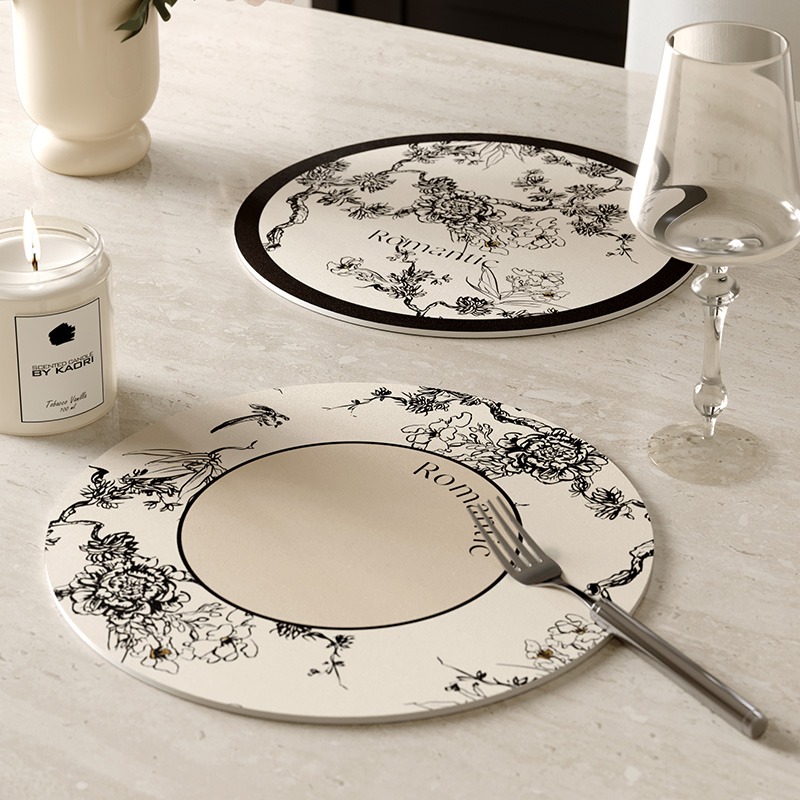 Round Leather Placemat for Coa - T And Tea Coffee ulasan dan harga