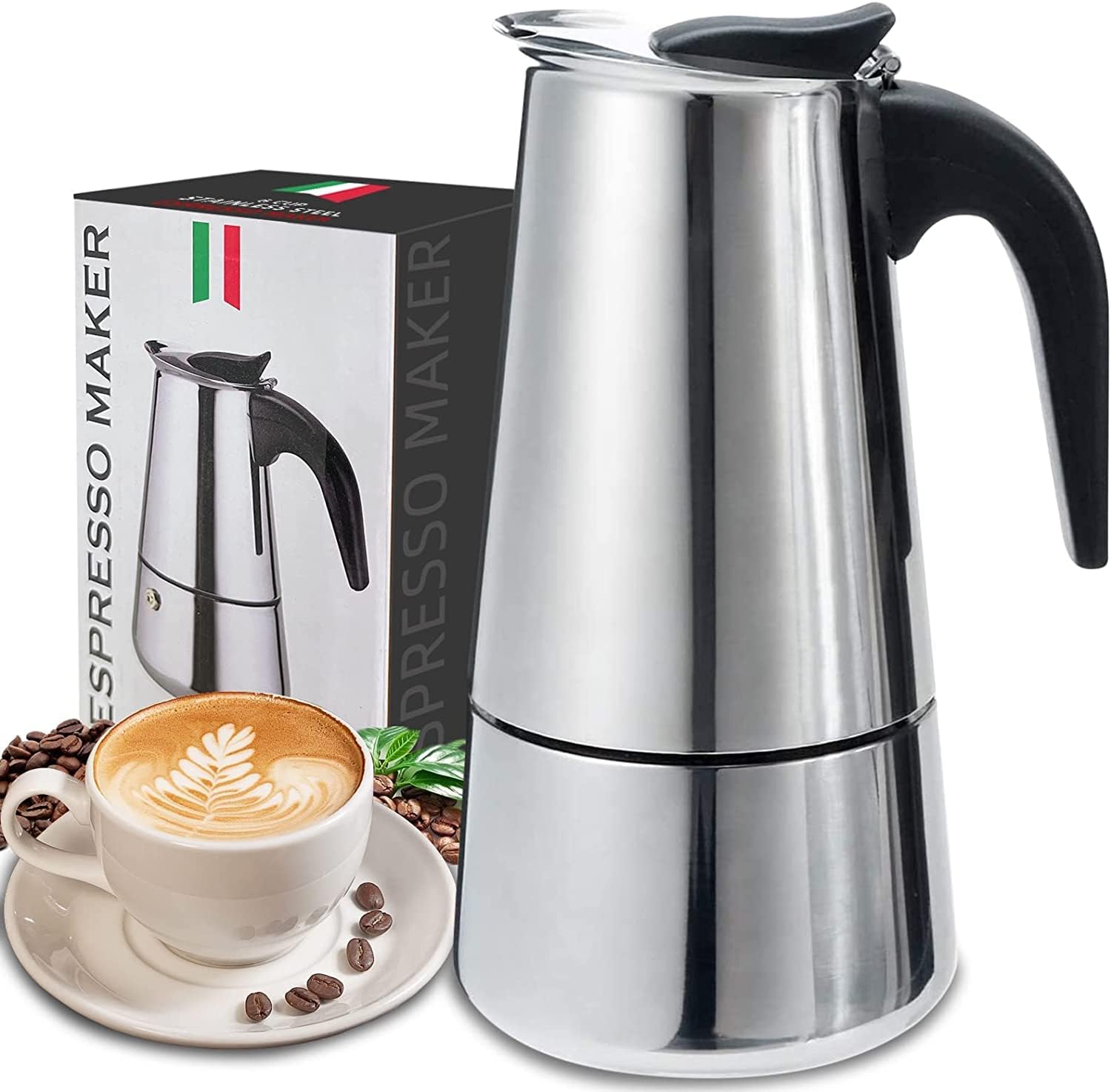4/6/9 Cups Moka Pot Caffe Mach - Coffee Tea Chocolate ulasan dan harga