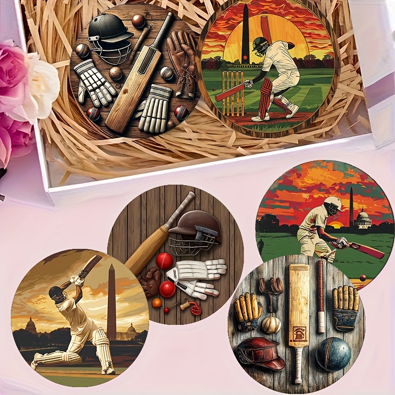 6pcs Retro Cricket Sports Them - Coffee Tea Etc ulasan dan harga