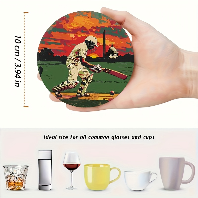 6pcs Retro Cricket Sports Them - Coffee Tea Etc ulasan dan harga