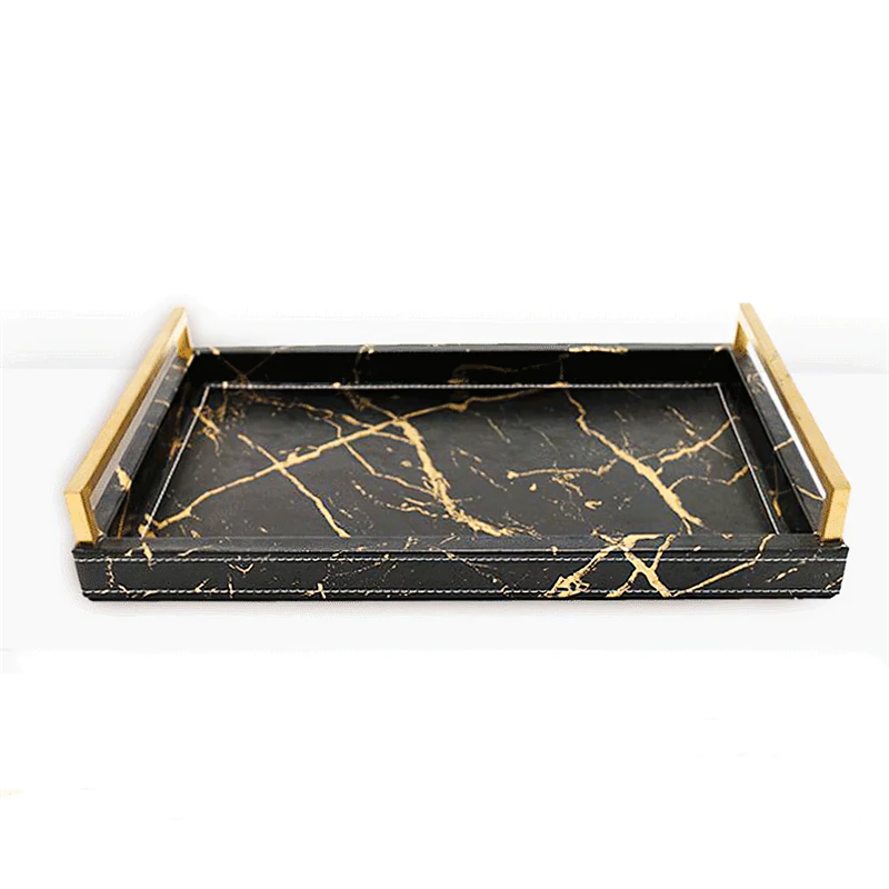 Nordic Marbled Leather Tray Re - Coffee Tea Etc ulasan dan harga