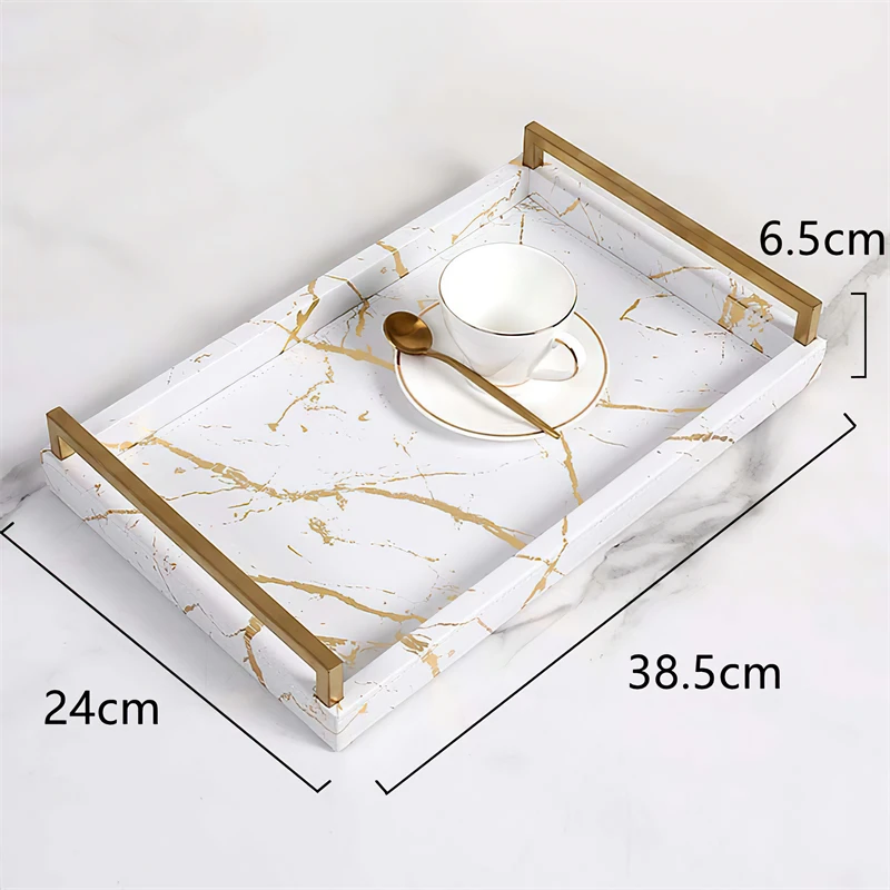 Nordic Marbled Leather Tray Re - Coffee Tea Etc ulasan dan harga