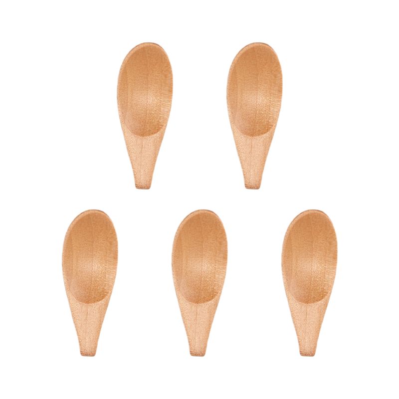 ?5 Pieces Mini Wooden Spoon Co - Coffee Tea Etc ulasan dan harga