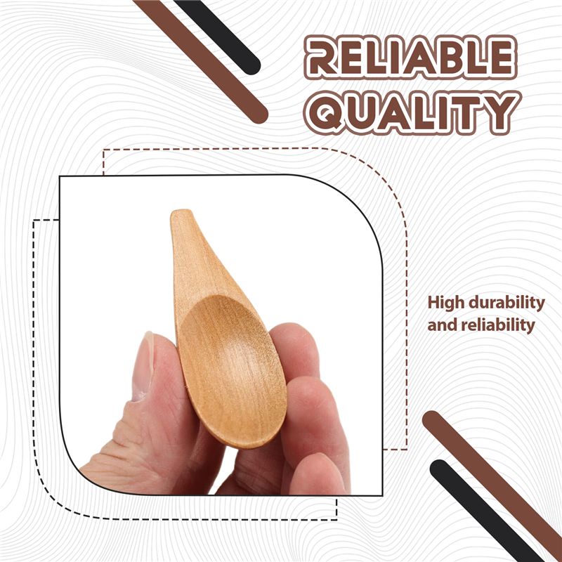 ?5 Pieces Mini Wooden Spoon Co - Coffee Tea Etc ulasan dan harga