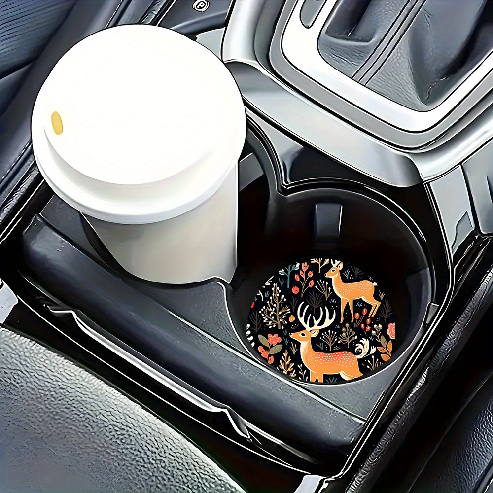 2 Deer Print Car Coasters - Su - Coffee Tea Etc ulasan dan harga